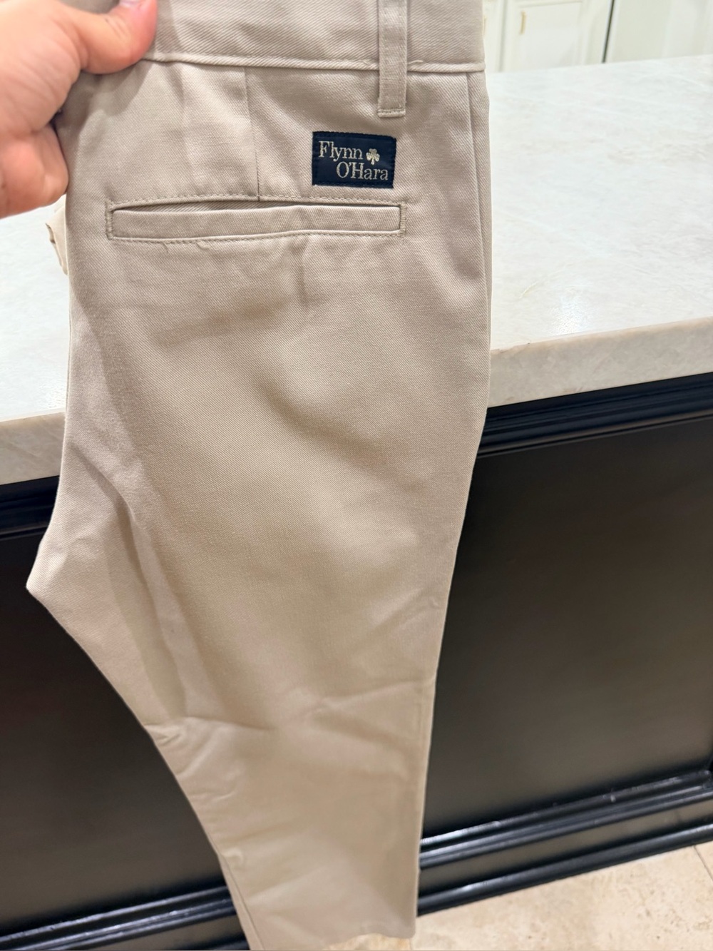 School pants -Flynn O Hara Boys' Khaki Dress Pants - Tan - Picture 2 of 4